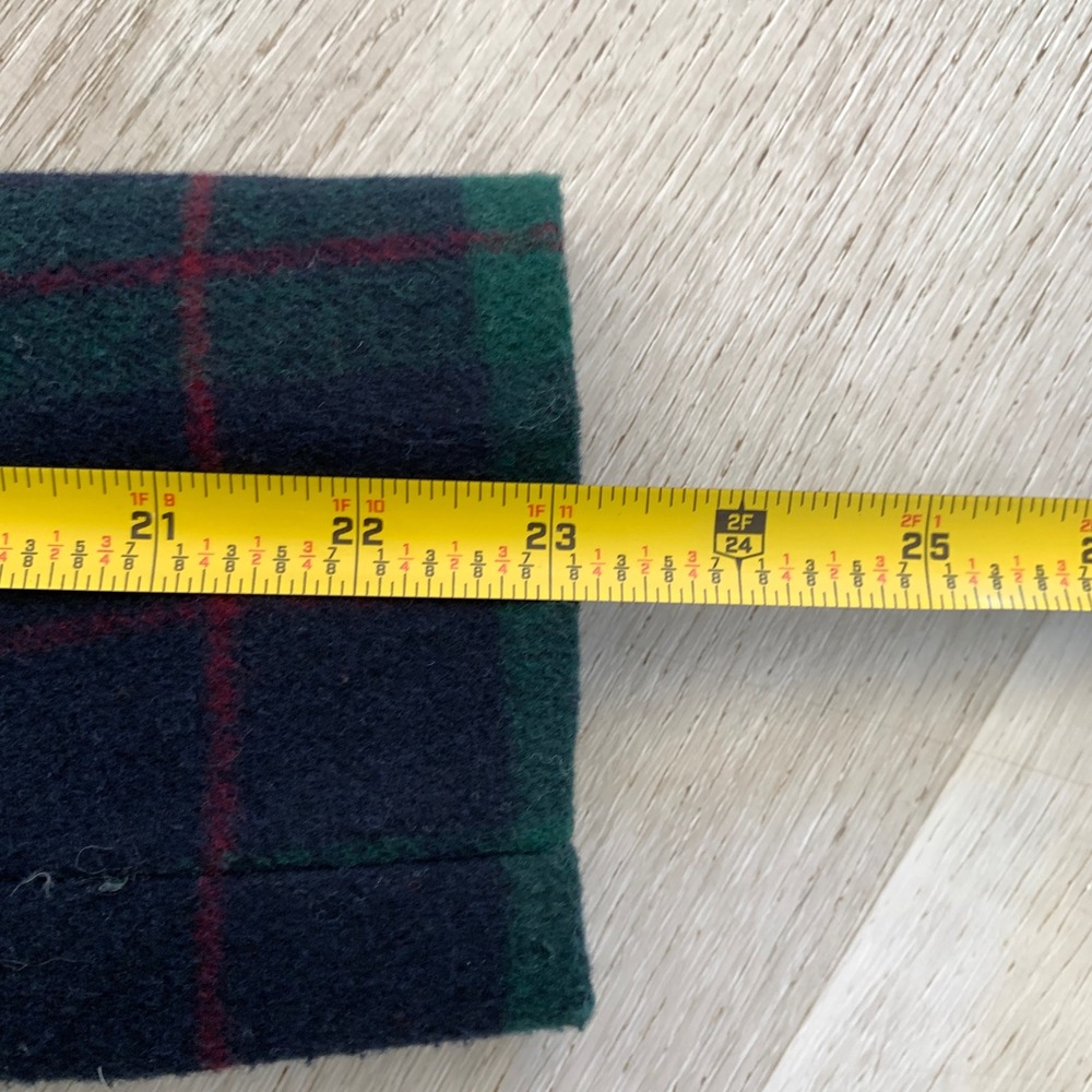Talbots Navy Green‎ Plaid Wool Blend Blazer Jacket Size 2 Three Button Classic - Picture 11 of 11